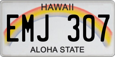 HI license plate EMJ307