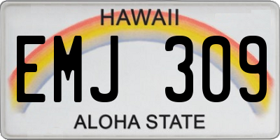HI license plate EMJ309
