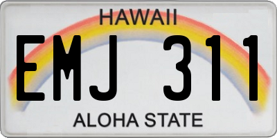 HI license plate EMJ311