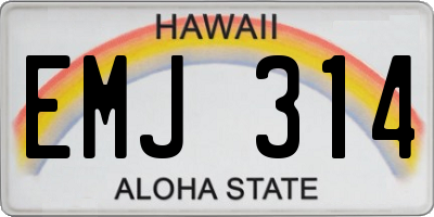 HI license plate EMJ314