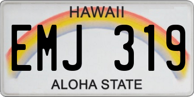 HI license plate EMJ319