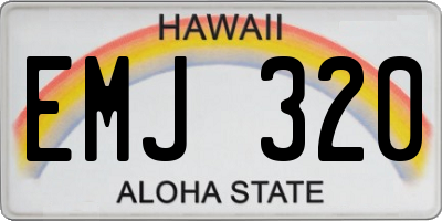 HI license plate EMJ320