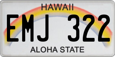 HI license plate EMJ322