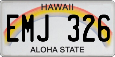 HI license plate EMJ326