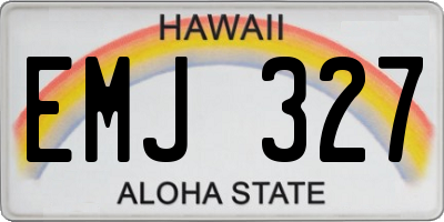 HI license plate EMJ327