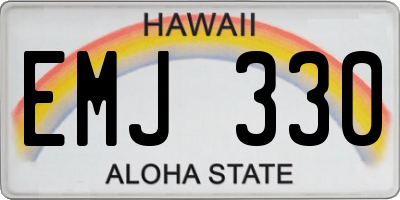 HI license plate EMJ330