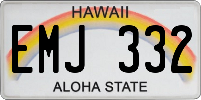 HI license plate EMJ332