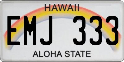 HI license plate EMJ333