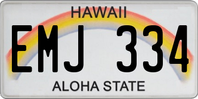 HI license plate EMJ334