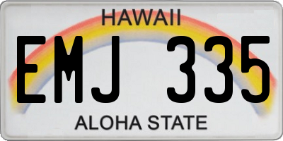 HI license plate EMJ335
