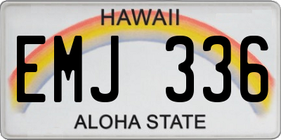 HI license plate EMJ336