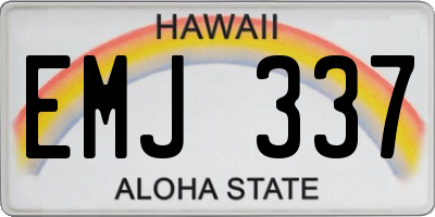 HI license plate EMJ337