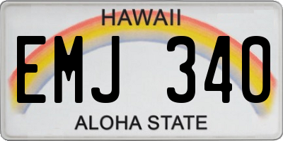 HI license plate EMJ340