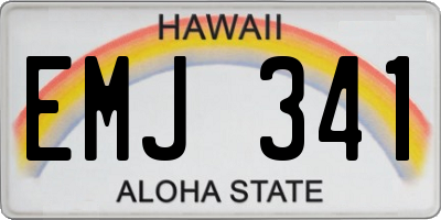 HI license plate EMJ341