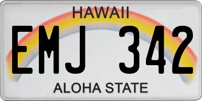 HI license plate EMJ342