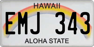 HI license plate EMJ343