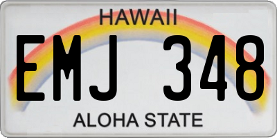 HI license plate EMJ348