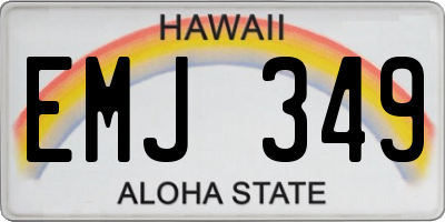 HI license plate EMJ349