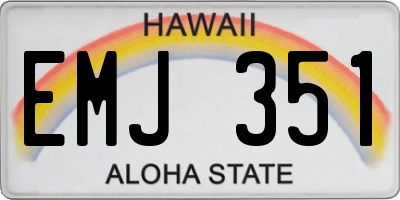 HI license plate EMJ351