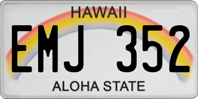 HI license plate EMJ352