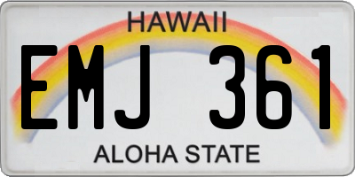 HI license plate EMJ361