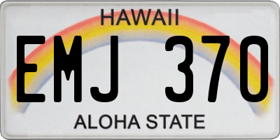 HI license plate EMJ370