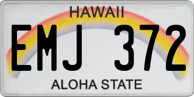 HI license plate EMJ372