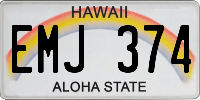 HI license plate EMJ374