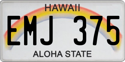 HI license plate EMJ375