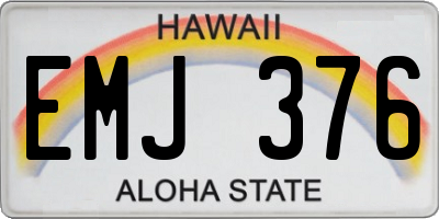HI license plate EMJ376