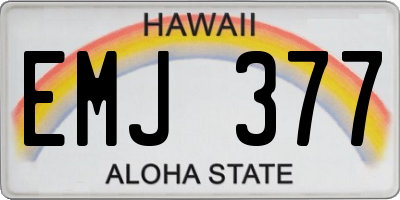 HI license plate EMJ377