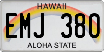 HI license plate EMJ380