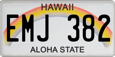 HI license plate EMJ382