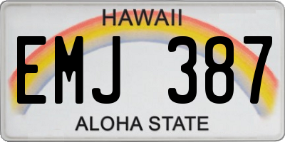HI license plate EMJ387