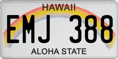 HI license plate EMJ388