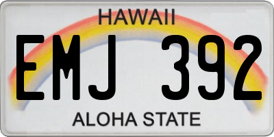 HI license plate EMJ392