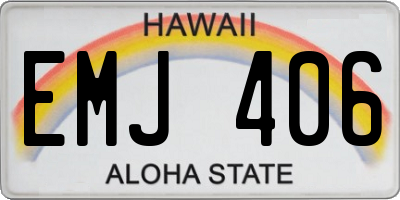 HI license plate EMJ406