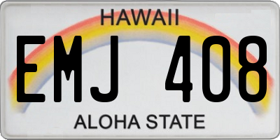 HI license plate EMJ408