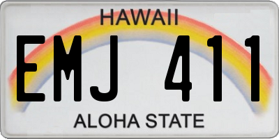 HI license plate EMJ411