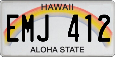 HI license plate EMJ412