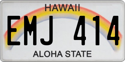 HI license plate EMJ414
