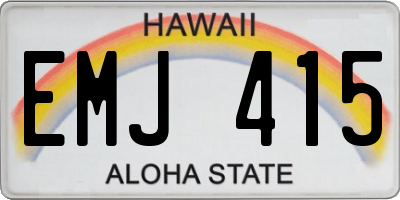 HI license plate EMJ415