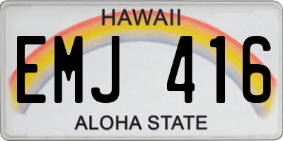 HI license plate EMJ416