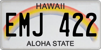 HI license plate EMJ422