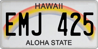 HI license plate EMJ425
