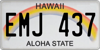 HI license plate EMJ437