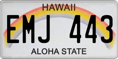 HI license plate EMJ443