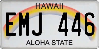 HI license plate EMJ446