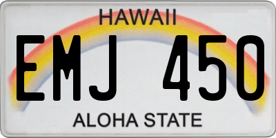 HI license plate EMJ450