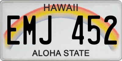 HI license plate EMJ452